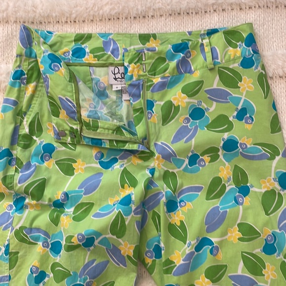 Lilly Pulitzer pants blue jay bird green size 8 - Picture 5 of 9